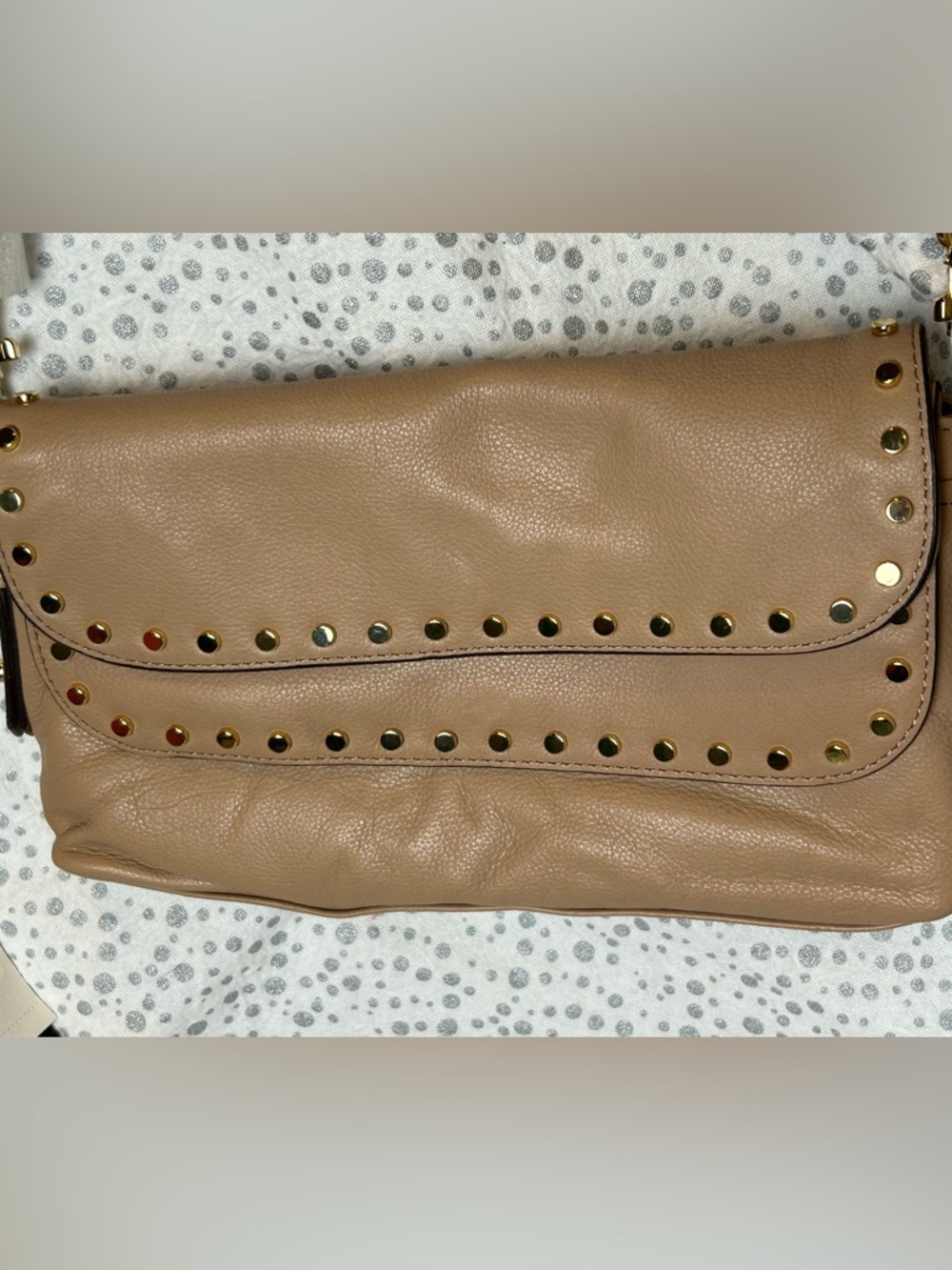 Aimee Kestenberg Bowery Flap Studded Crossbody in Nude